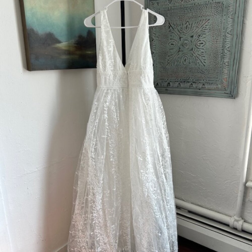 Sweetest Beloved White Mesh Sleeveless Maxi Dress NWT Style 2124916 Sz Med - Picture 4 of 10